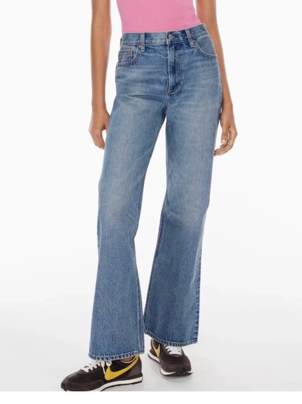 DENIM FORUM Jeans Marianne Mid Loose Flare Blue Size 30 32L